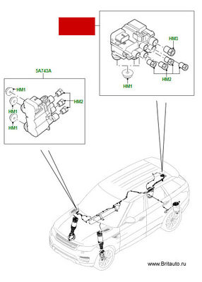 رانج روفر L405 L494 كتل صمام التعليق الهوائي OEM LR070246